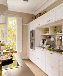 White kitchen in a bright interior photo