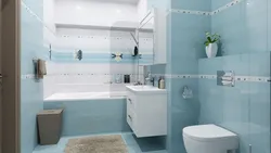 Дызайн ванны шэра блакітная