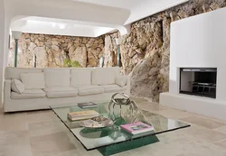 Flexible stone walls in the kitchen photo