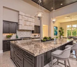 Marble And Wood In The Kitchen Interior Photo