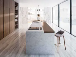 Marble And Wood In The Kitchen Interior Photo