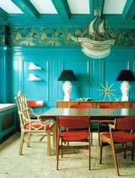 Sea ​​Wave Color In The Kitchen Interior Combination