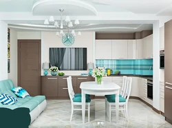 Sea ​​wave color in the kitchen interior combination