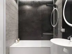 Дизайн маленькой ванной с туалетом в серых тонах