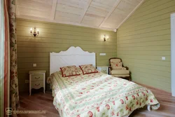 Цвет спальни в деревянном доме фото