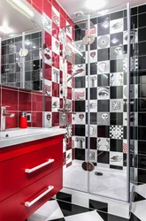 Bathroom red black design