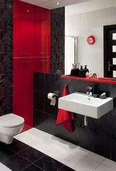 Bathroom red black design