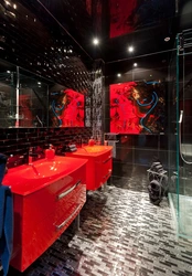Bathroom Red Black Design