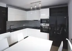 Чорна белая кухню ўсе фота