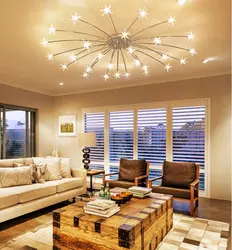 Living room ceiling design with spotlights photo