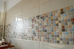Bathroom apron made of tiles design photo