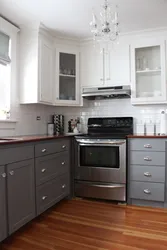 Kitchen design white top gray bottom