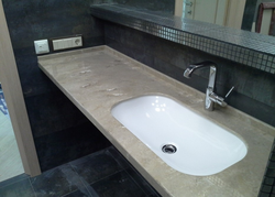Countertop Made Of Artificial Stone In The Bathroom Photo