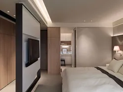 Design of an 18 m room with a dressing room