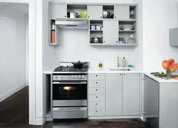 Interior of a small straight kitchen