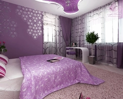 Bedroom designs in purple colors