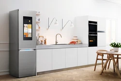 Freestanding Refrigerator In The Kitchen Interior