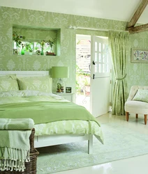 Bedroom design in pistachio tone