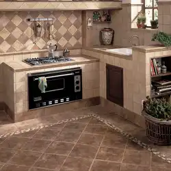 All photos of the kitchen with tiles