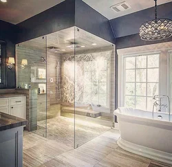 Bath And Shower In Large Bathroom Design
