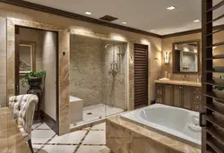 Ванна и душ в большой ванной дизайн