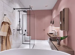Bath and shower in large bathroom design