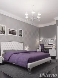 Bedroom design gray lilac