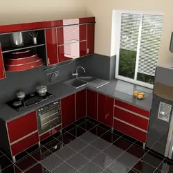 Двухцветные кухонные гарнитуры для маленькой кухни фото