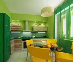 Shades Of Green In The Kitchen Interior