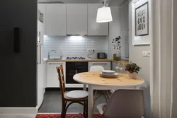 Kitchen design for a one-room apartment 38 sq m photo