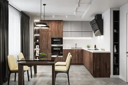Kitchen design in a 2-room apartment