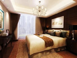 Bedroom design in brown beige tone