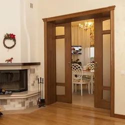 Door in the living room in the interior photo