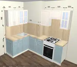 Kitchen with ventilation in the corner design