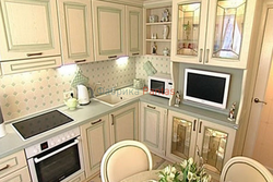 Kitchen with ventilation in the corner design