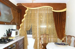 Дизайн штор с ламбрекеном на кухню