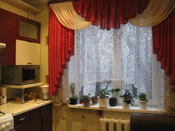 Дизайн штор с ламбрекеном на кухню