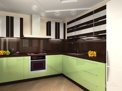 Combination with wenge color in the kitchen interior