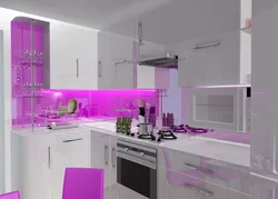 Kitchen Interior With Pink Tiles