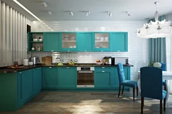 Sea-Colored Kitchen Photo