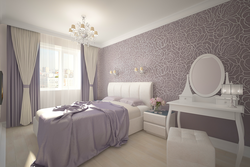 Bedroom design in light colors with light furniture
