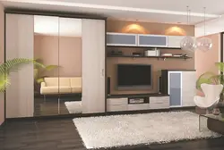 Living Room Wall Photo In A Modern Style With A Wardrobe