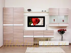 Living room wall photo in a modern style with a wardrobe