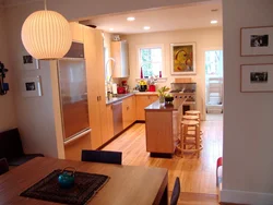 Interior of walk-through kitchen living room