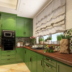 Combinations with emerald in the kitchen interior