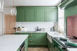 Kitchen design emerald color