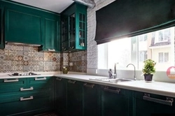 Kitchen design emerald color