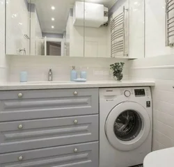 Bathroom Design With Gray Washing Machine