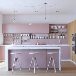 Kitchen design in soft colors