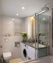 Photo of a bathroom with shower and toilet 4 sq m